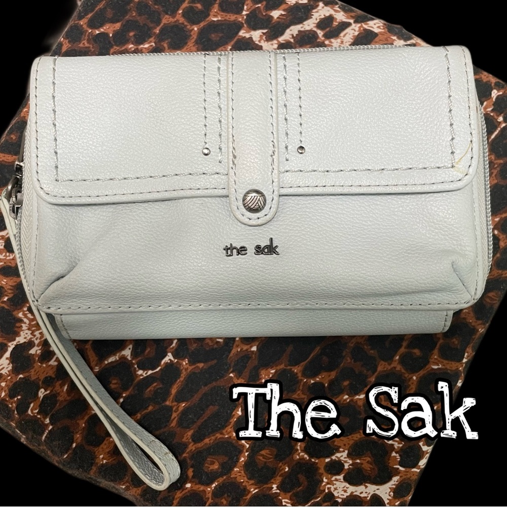 The Sak leather wristlet